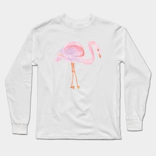 Watercolor Pink Flamingos Long Sleeve T-Shirt